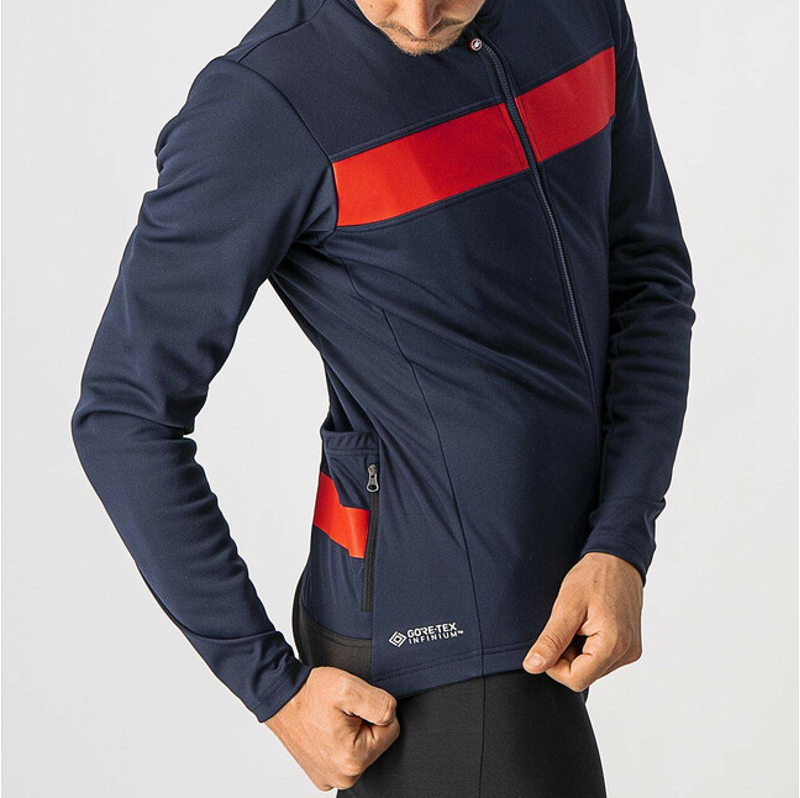 Castelli Raddoppia 3 Road Jacket Savile Blue/Red Reflex-3